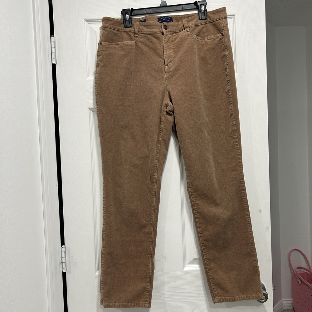 Talbots Women's Corduroy Straight Leg Pants - Brown‎ size 14 Business Casual